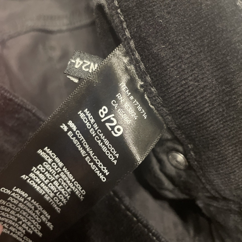 Well Worn High Rise Corduroy Pant Stretch Women's Size 8 / 29 Inseam 31" Black - Picture 5 of 6
